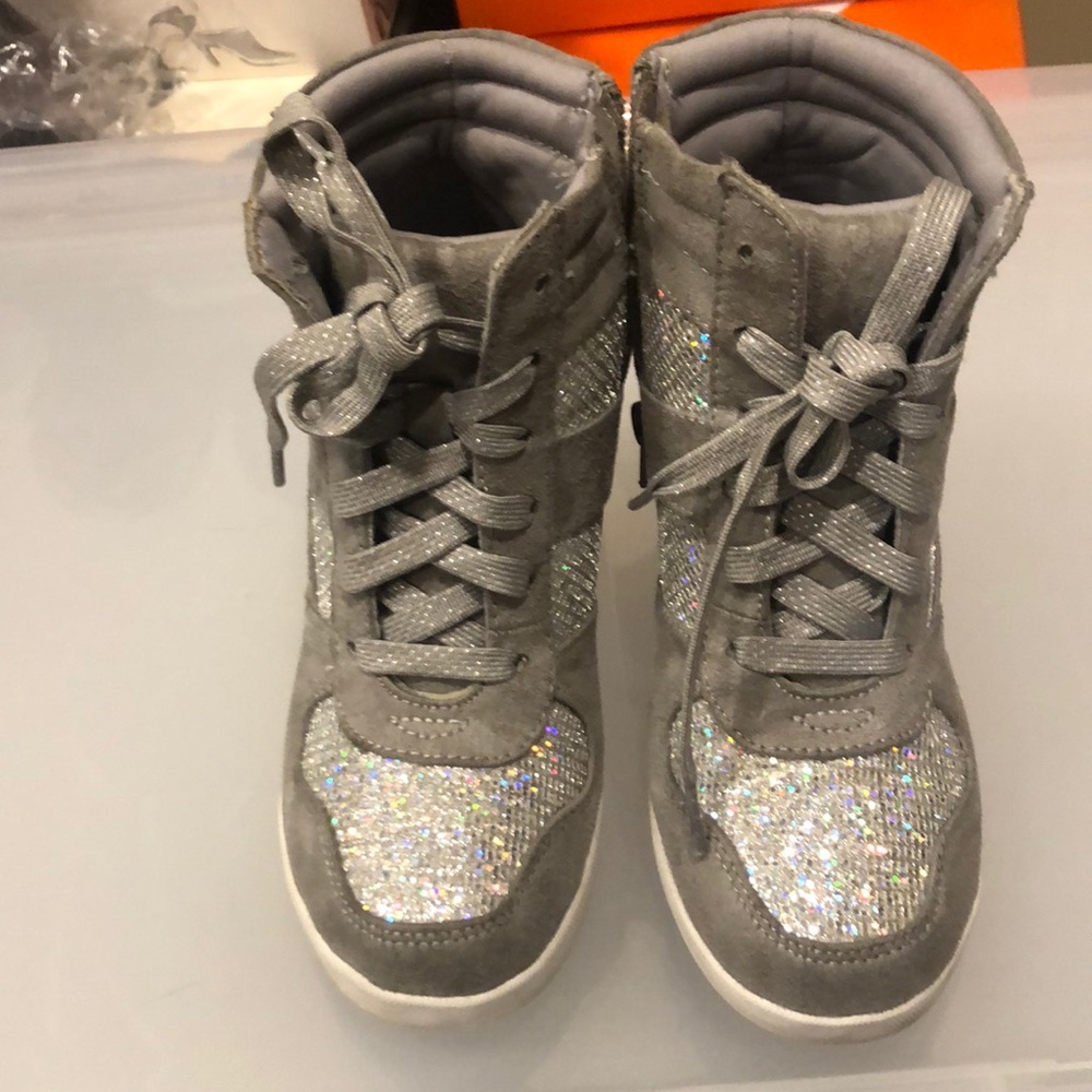 COPY - Girls Glitter Wedge Sneakers Size 2